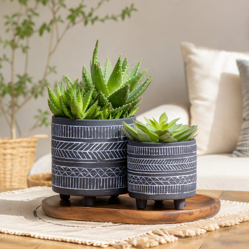 Outdoor Planters, Planter, Garden, Hanging Planter, Patio Decor, 6/8" Black Planter