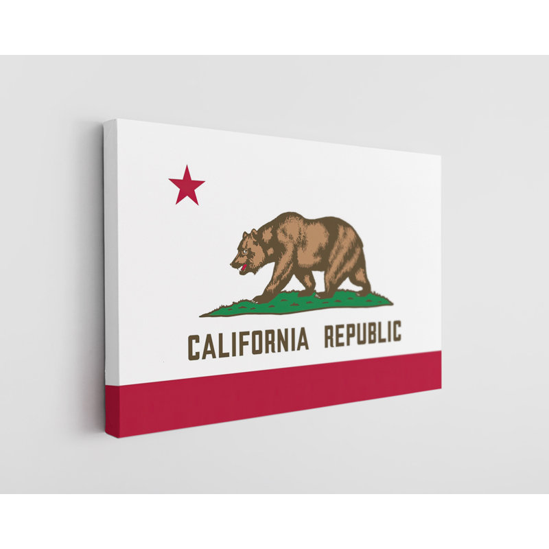 Drapeau de l'État de Californie - impression sur toile tendue, L 45 po x H 30 po