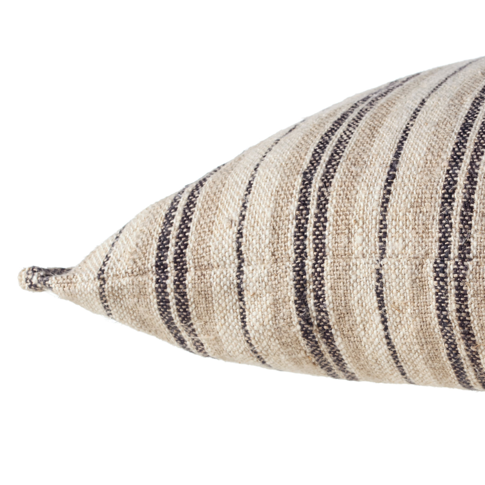 Regent Striped Linen Lumbar Throw Pillow, Pillow Cover Only - No Insert, Dark Brown, Rectangle 13"H x 21"W