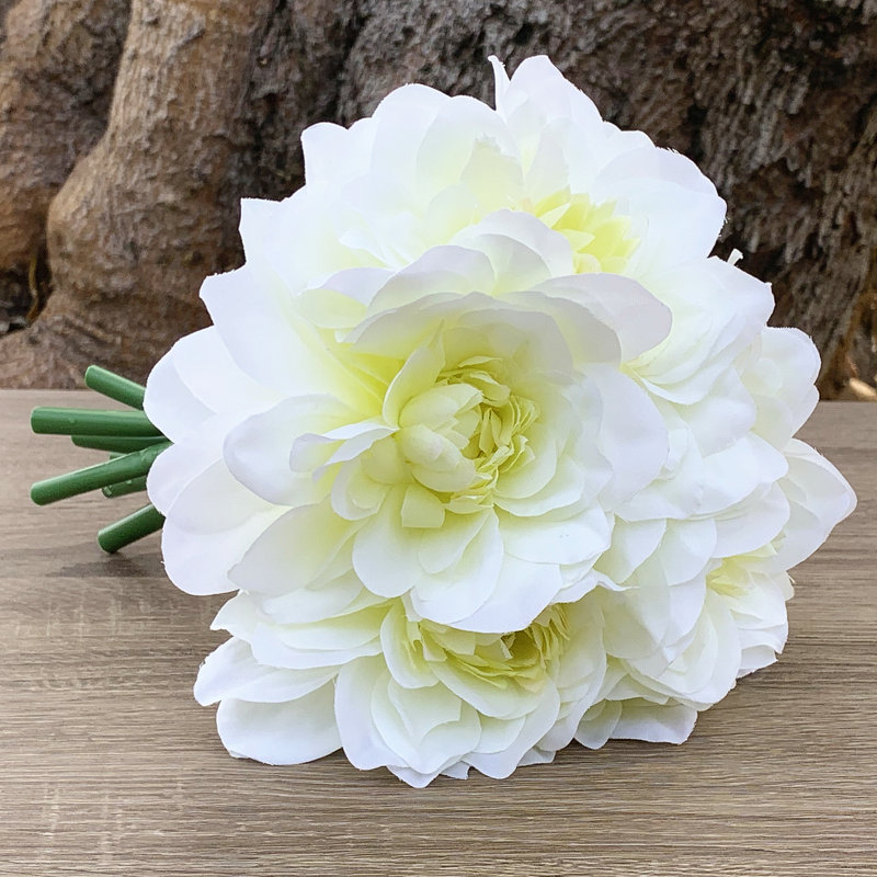 Arrangement floral dahlia de bouquet artificiel, Crème