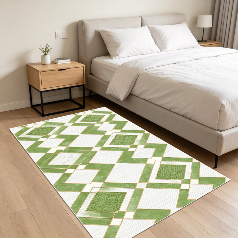 Light luxury diamond-shaped geometric carpet, soft and easy to clean, suitable for living room, bedroom, dining room, study room, and other multi-scene indoor decoration carpets