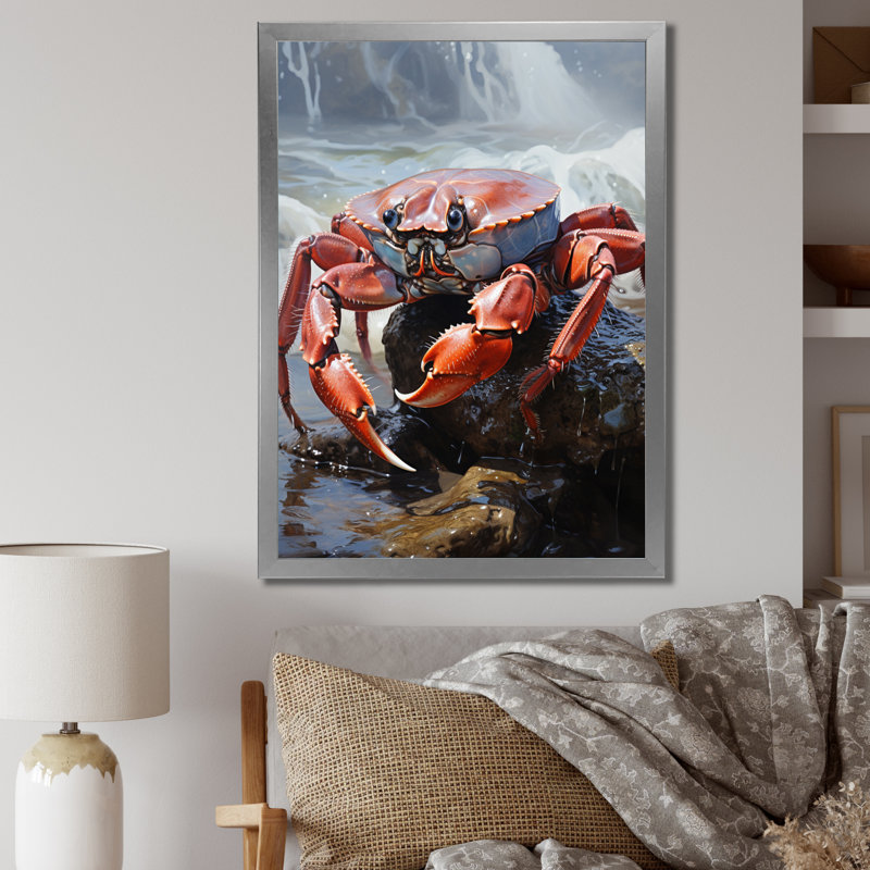 «Wystand Crab Coastal Sentry», reproduction sur toile, H 44 po x l 34 po, Cadre photo argenté