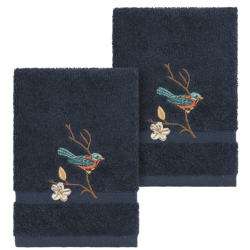 Essuie-mains en coton Spring Spring, Bleu minuit