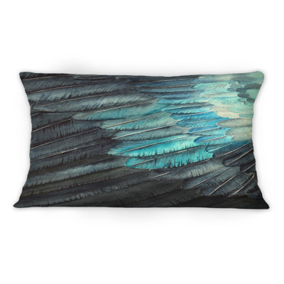 Coussin bleu à imprimé d'oiseaux II