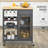 Rolling Kitchen Island with Storage, Wine Rack, Stemware Holder, Shelves, Drawer, and Cabinet-1053791444