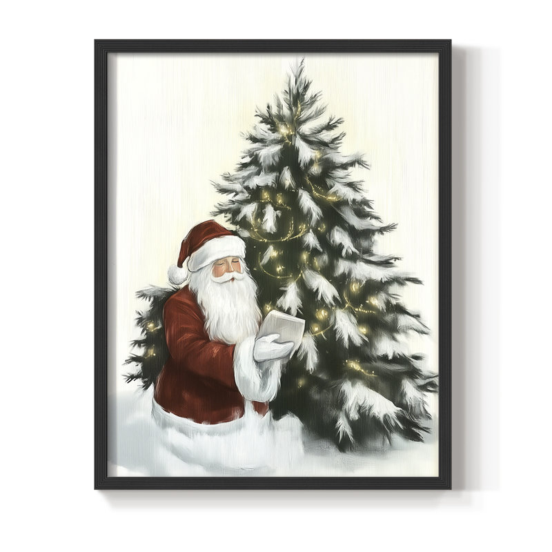 «Christmas Holiday Art CCL XXVII», reproduction encadrée - bois massif, Noir, noir, noir, noir, H 21 po x l 17 po