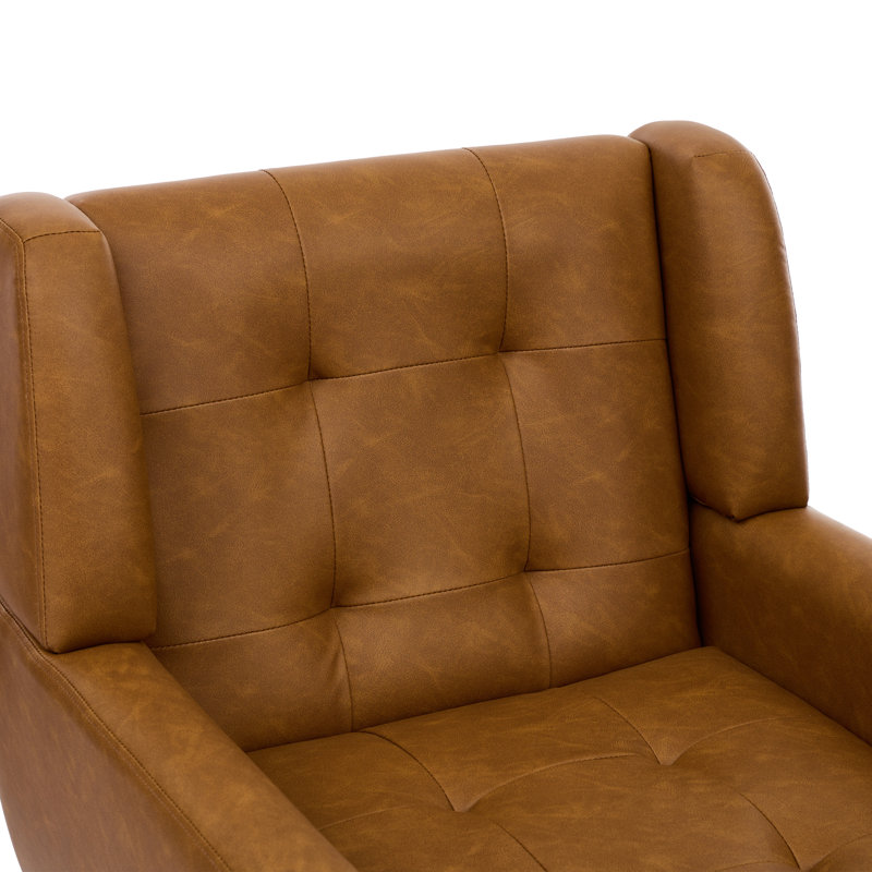 Fauteuil d'appoint Jaqueze, Similicuir brun Jaqueze