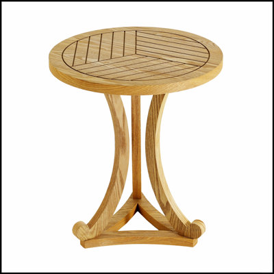 Table d'appoint ronde en bois - Élégante table de bout courbée pour le salon, la chambre à coucher ou le patio, alliant design intemporel et fonctionnalité polyvalente