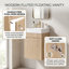 Meuble-lavabo suspendu en bois sans poignées de 47 cm (18,5 po) de largeur avec dessus réversible en SMC-450753095