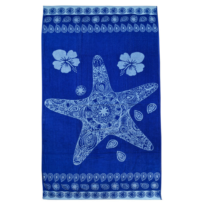 Premium Cotton Rich Velour Beach Towel, Soft Touch, Quick Dry & Highly Absorbent Towelette for Pool & Beach, 100x180 cm