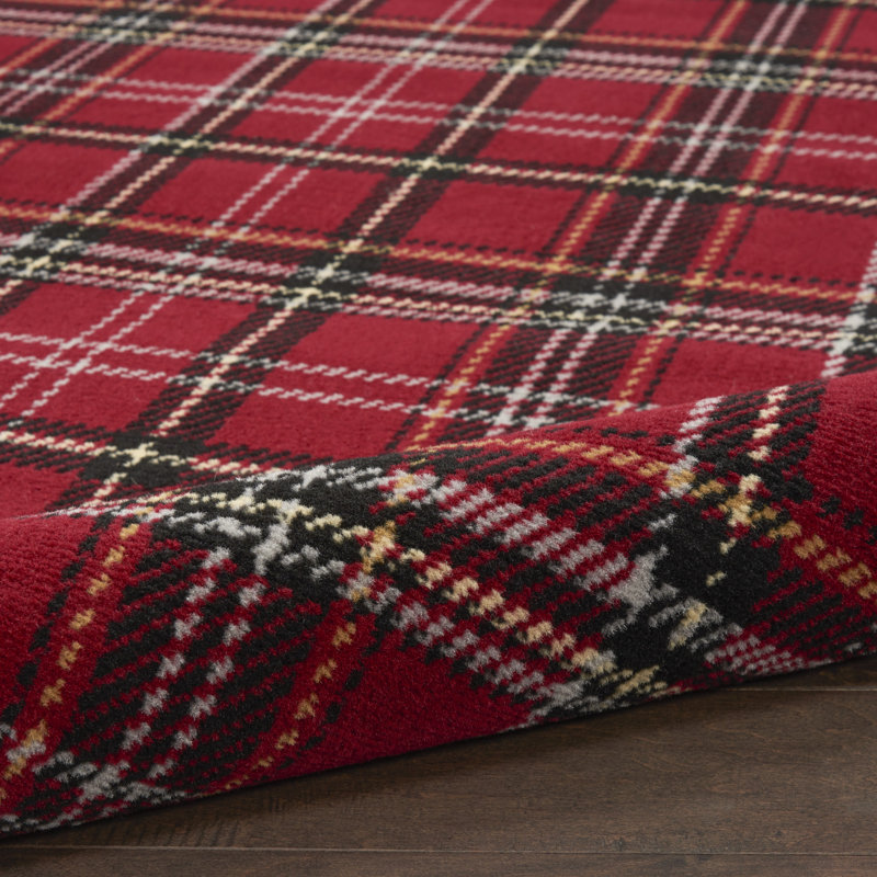 Hankinson Plaid Indoor / Outdoor Rug, Runner 2' x 6'