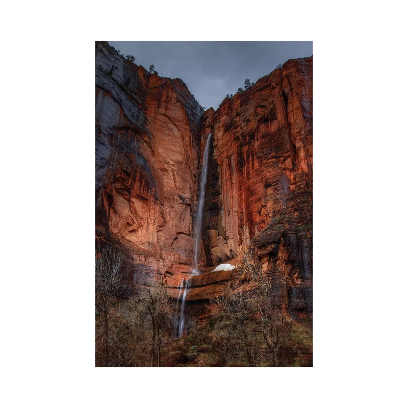 Waterfall Beauty At Zion by Bill Sherrell - Wrapped Canvas Print, 66.04 cm H x 45.72 cm W x 3.175 cm D