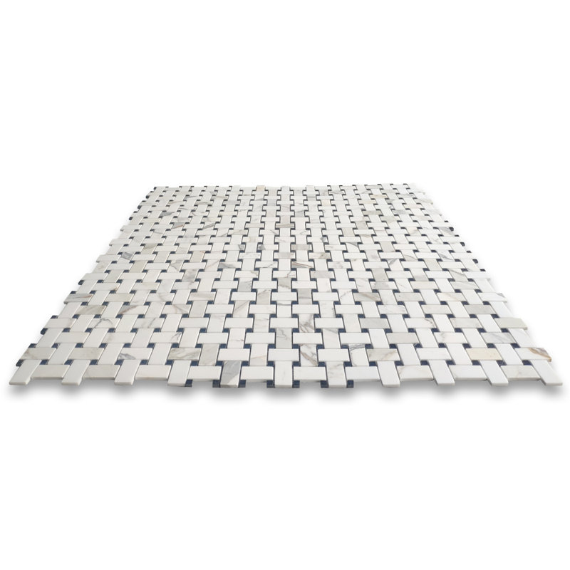 Calacatta 12" x 12" Marble Mosaic Tile, LIght Gray