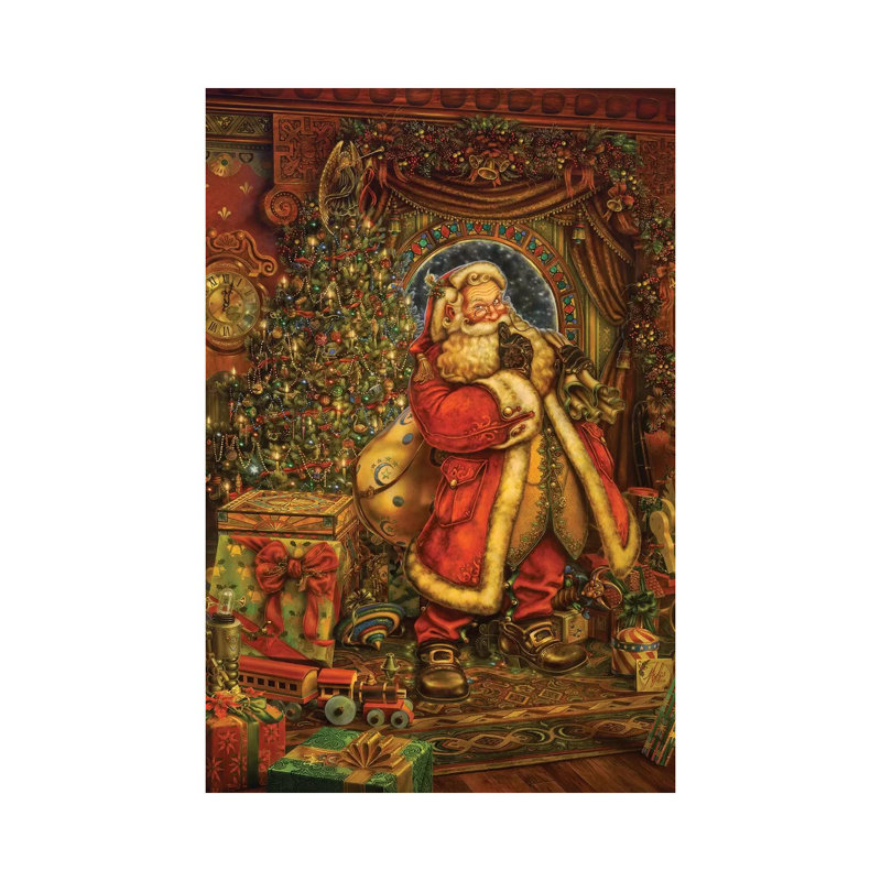 «Christmas Presence» par Myles Pinkney - peinture sur toile tendue, H 18 po x l 12 po x 1,5 po