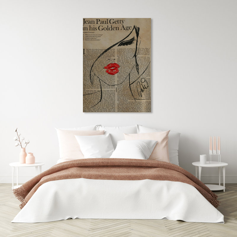 Fashionista - Dessin sur toile tendue, H 36 po x l 30 po x P 1,5 po