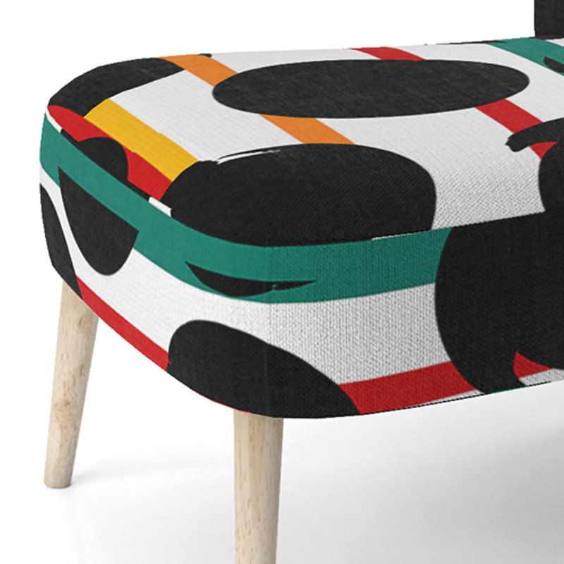 Chaise d'appoint en velours noir à pois