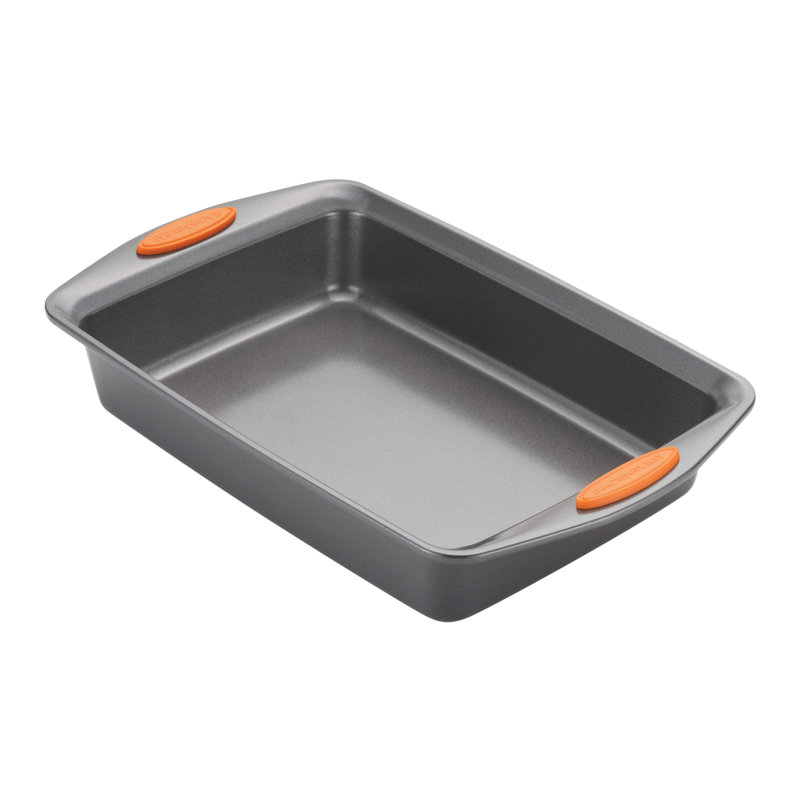 Orange Carbon Steel Nonstick Cake Pan with Lid, 9" x 13"
