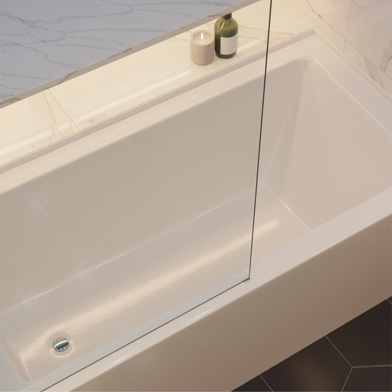 Voltaire 60" x 30" Right-Hand Drain Alcove Bathtub with Apron, Right, Glossy White