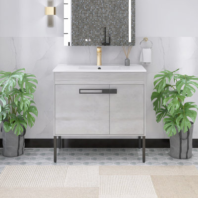 Meuble-lavabo simple 36 po avec plateau Hadaway