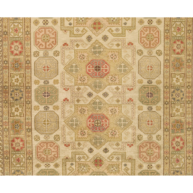 Wool Oriental Area Rug in Beige/Brown/Red, Rectangle 8' x 10'