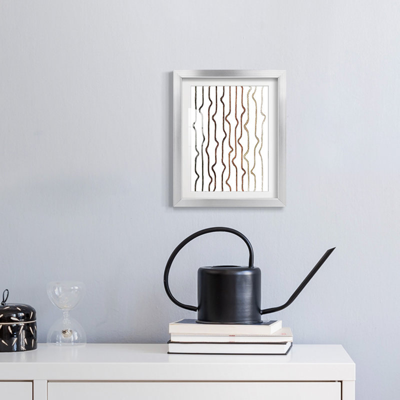 Jagged Flow I -Framed Print, 25.5" H x 17.5" W, Silver