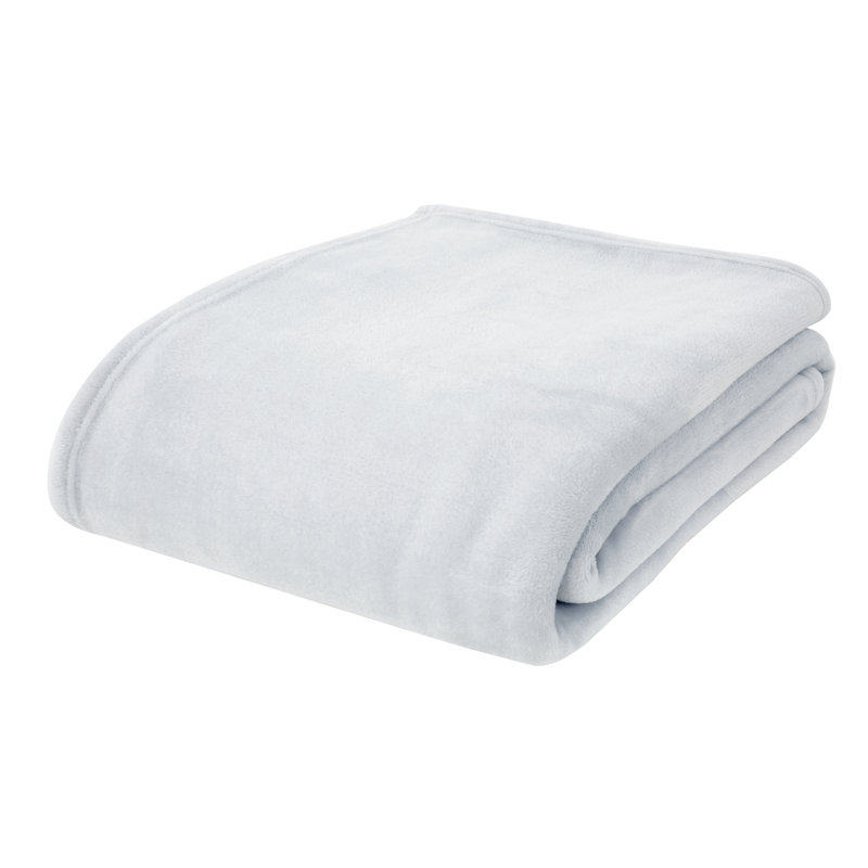 Raschel Velvet Touch Blanket Throw, 200cm x 240cm, Silver