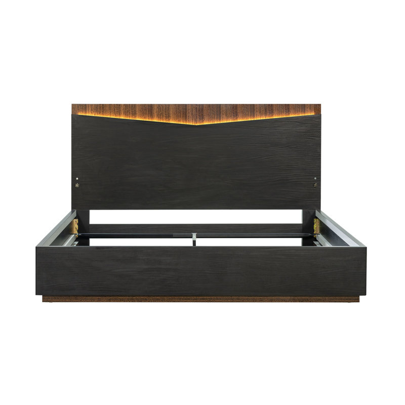 Kayner Bed With LED Lights - Charcoal, King