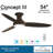 54" Concept III 3 -Blade LED Smart Standard Ceiling Fan with Remote Control and Light Kit Included-49921376