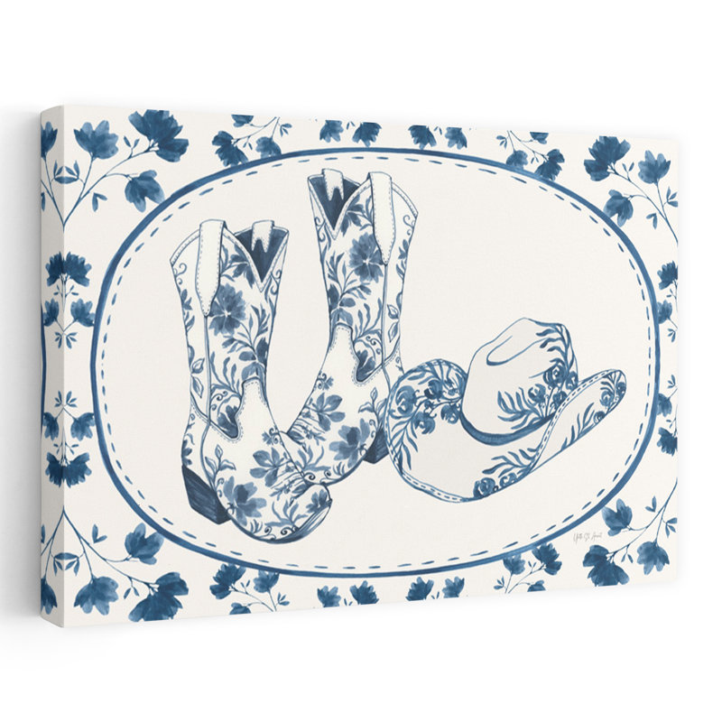 «Chinoiserie Cowgirl V», art floral contemporain, H 24 po x l 36 po