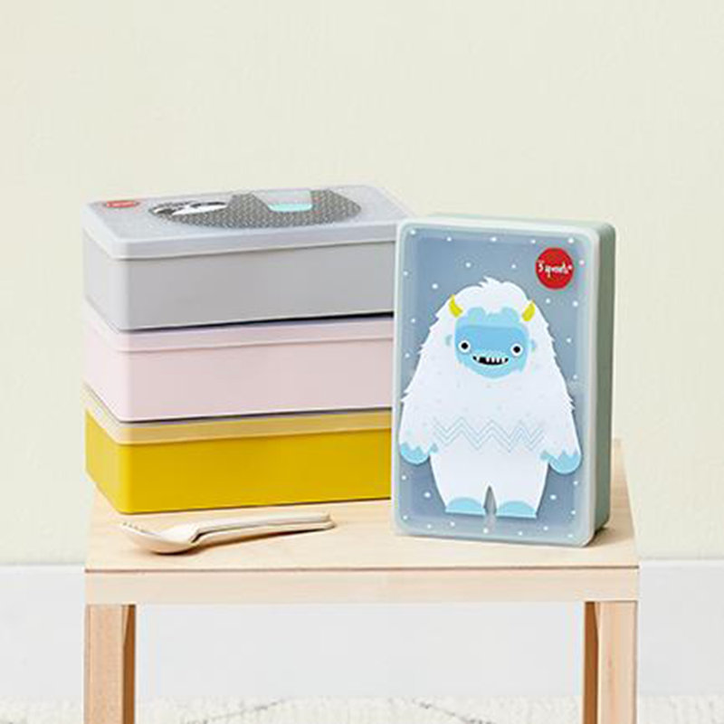 3 boîtes à bento en silicone pour enfants - Contenant de rangement pour aliments - Yéti