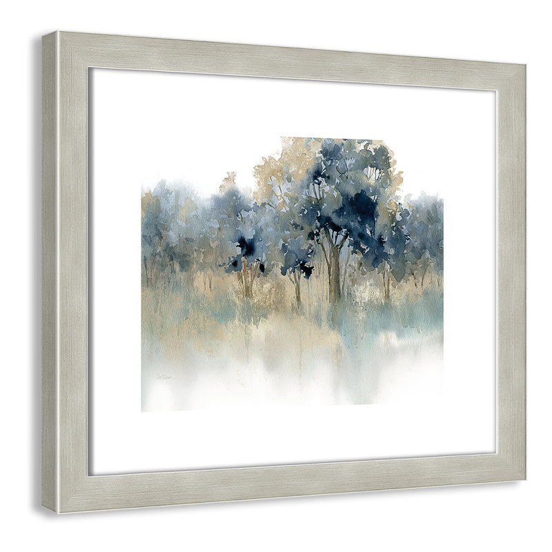 «Minyard Waters Edge II», reproduction de peinture à l'aquarelle encadrée, H 13,5 po x l 15,5 po x P 1,25 po, Argent argent