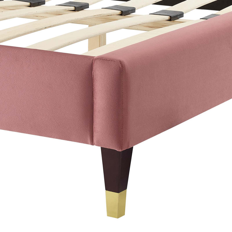 Modway Neena Performance Velvet Bed, Dusty Rose, King