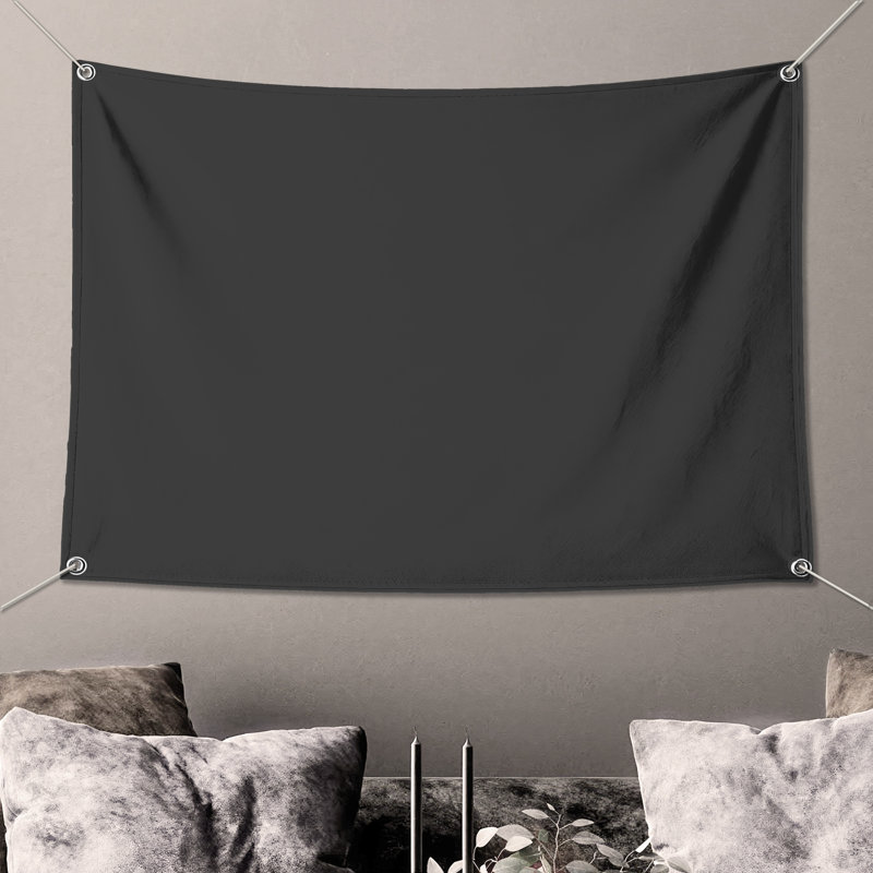 Dark Solid Color Wall Tapestry - Solid Wall Decor, 50in H x60in W with 4 Grommets