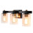 22'' 3-Light Black & Gold Bathroom Vanity Light with Glass Shade-806497666-866321956