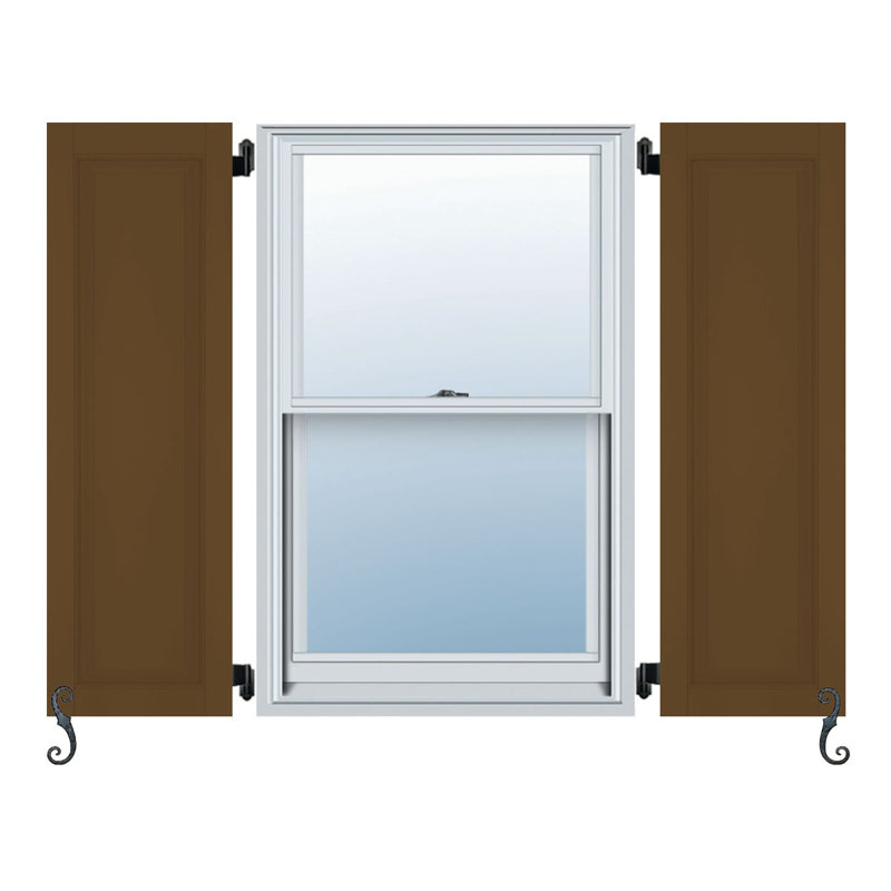 Atlantic Raised Panel Shutters, Chelsea Gray, 14", 51"