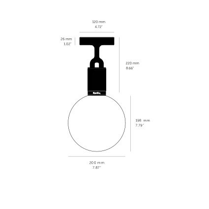 1 - Light Semi Flush Mount, Medium, Gun Metal, Opal