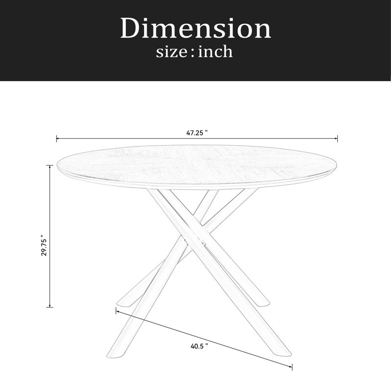 Table basse de 47,25 po en MDF et table de bout courte avec base en métal, facile à assembler