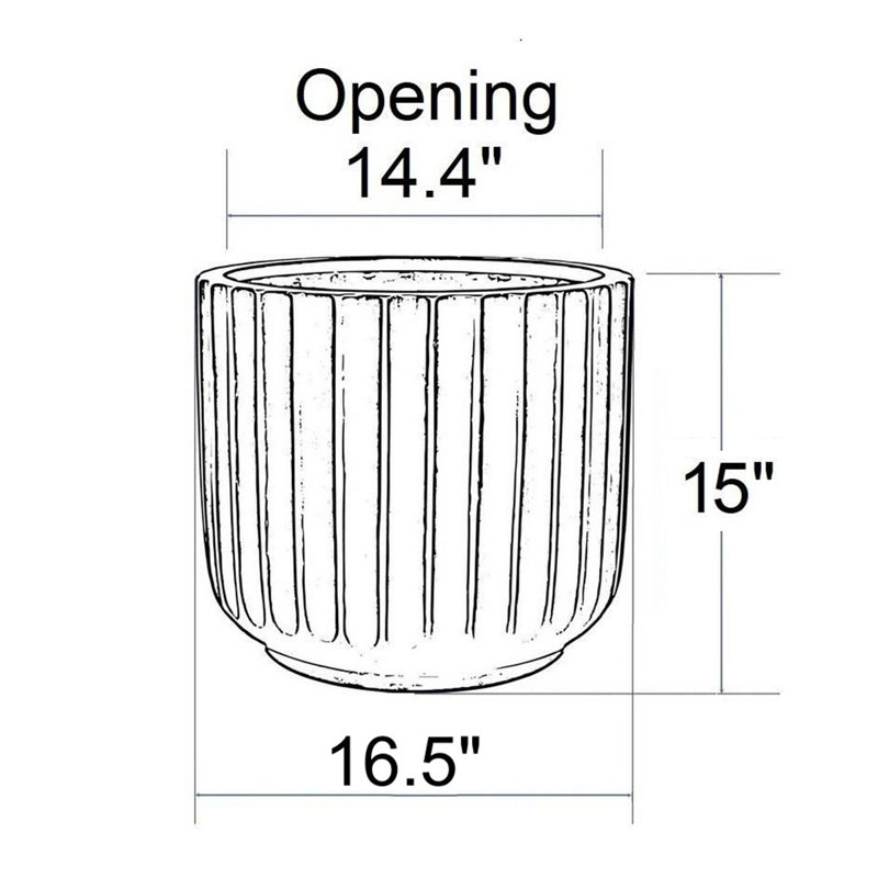 Allenville Fiberstone Plant Pot, 15" H x 16.5" W x 16.5" D, White
