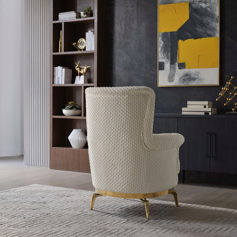 Fauteuil # 8425 Zoe, Beige Fabric