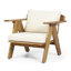 Chaises club d'extérieur en bois d'acacia avec coussins (ensemble de 2)