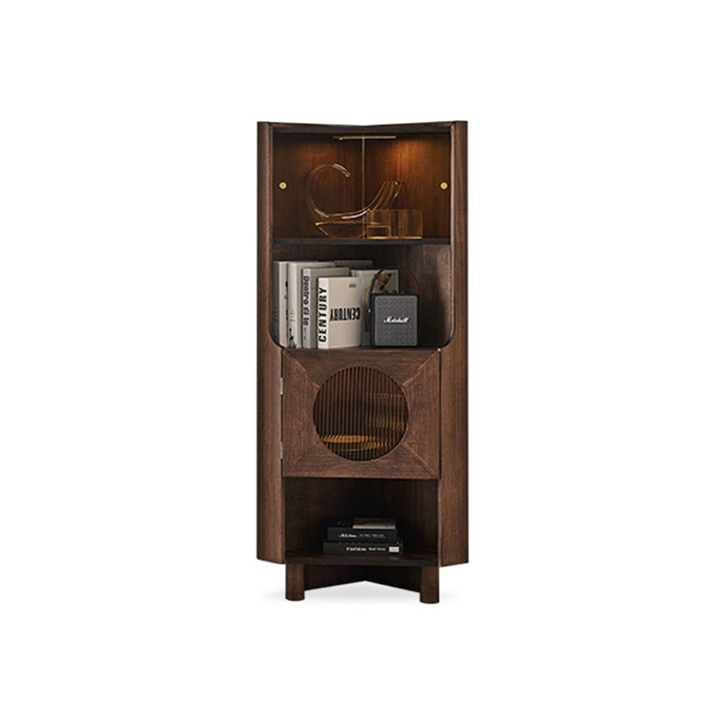 Nut-Brown Solid Wood Corner cabinet