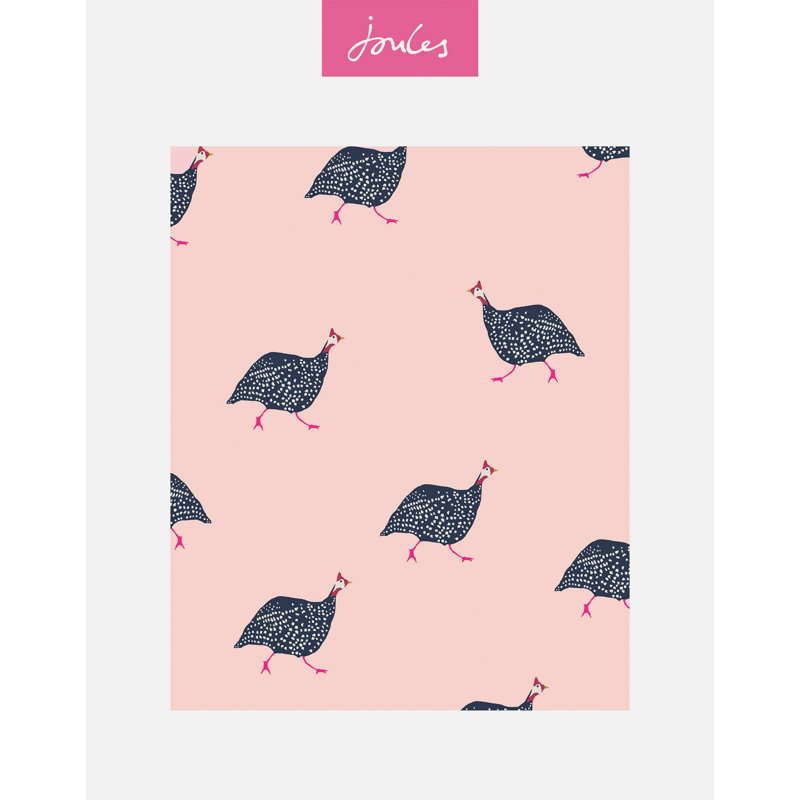 Joules Guinea Fowl Blush Pink Wallpaper
