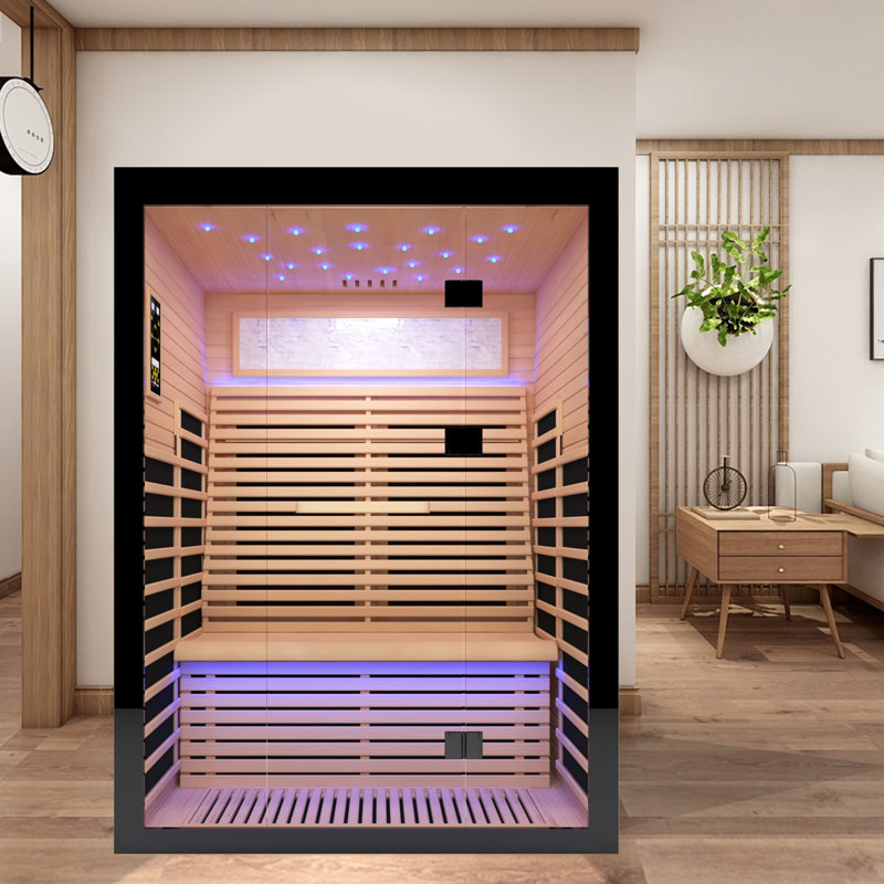 Sauna intérieur infrarouge lointain pour 2 personnes 2100W 110V OUTEXER