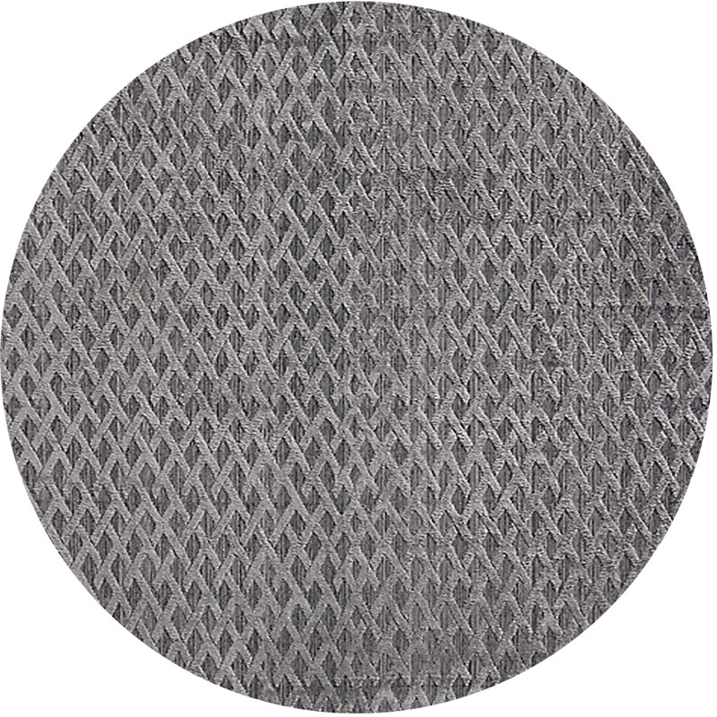 Tapis gris à motif géométrique Luper, Rond 7 pi