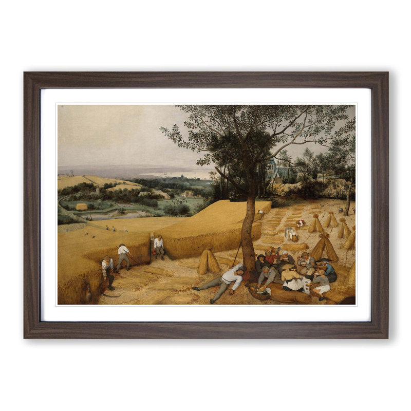 The Harvesters by Pieter Bruegel the Elder - Framed Print, Walnut