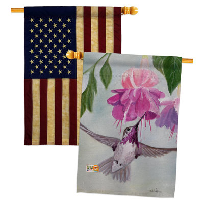 Vol de colibris maison drapeaux Pack oiseaux jardin amis cour bannière 28 X 40 pouces décoratifs décoratifs à double face