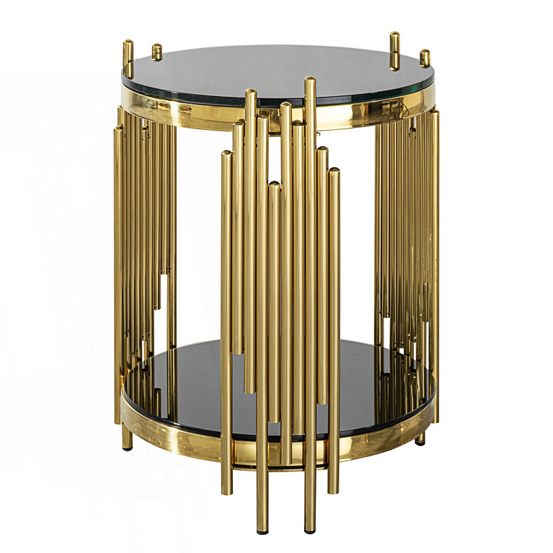 Double Layer Tempered Glass Top Side Table