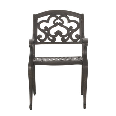Cast Aluminum Patio Chairs (2), Copper Patina, Rust-, Comfortable Seat, Cloud-like Design Dining Chairs, Of 2, Finish - Hand Crafted