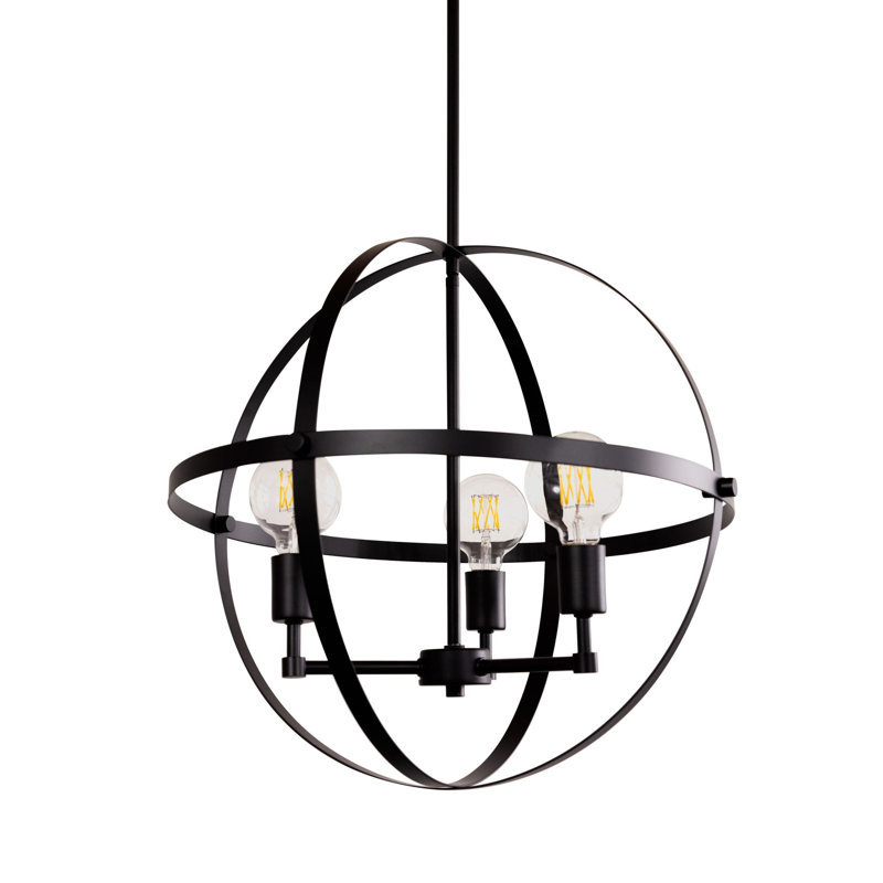 Luminaire suspendu noir à 3 lumières Yariel