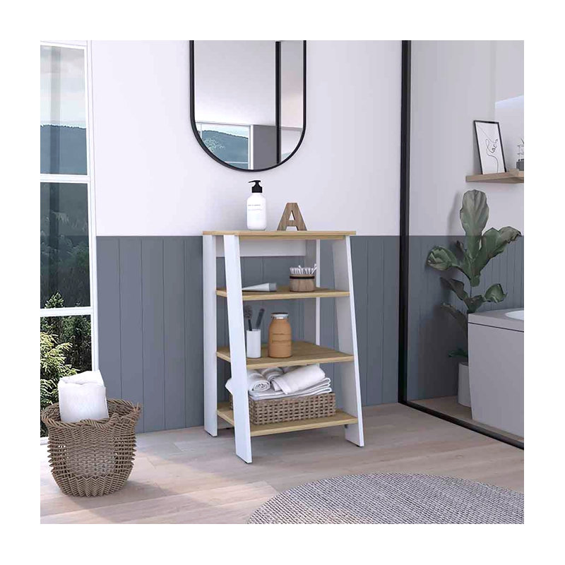 St. Clair Linen Cabinet, Two Interior  Shelves, Two Open Shelves, Single Door